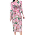 Australia Galah Aboriginal Long Sleeve Bodycon Dress Breast Cancer Awareness - Aussie Hoodie