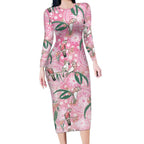 Australia Galah Aboriginal Long Sleeve Bodycon Dress Breast Cancer Awareness - Aussie Hoodie