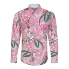 Australia Galah Aboriginal Long Sleeve Button Shirt Breast Cancer Awareness - Aussie Hoodie