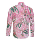Australia Galah Aboriginal Long Sleeve Button Shirt Breast Cancer Awareness - Aussie Hoodie