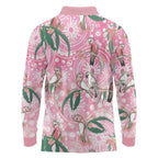 Australia Galah Aboriginal Long Sleeve Polo Shirt Breast Cancer Awareness - Aussie Hoodie