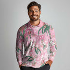 Australia Galah Aboriginal Long Sleeve Polo Shirt Breast Cancer Awareness - Aussie Hoodie