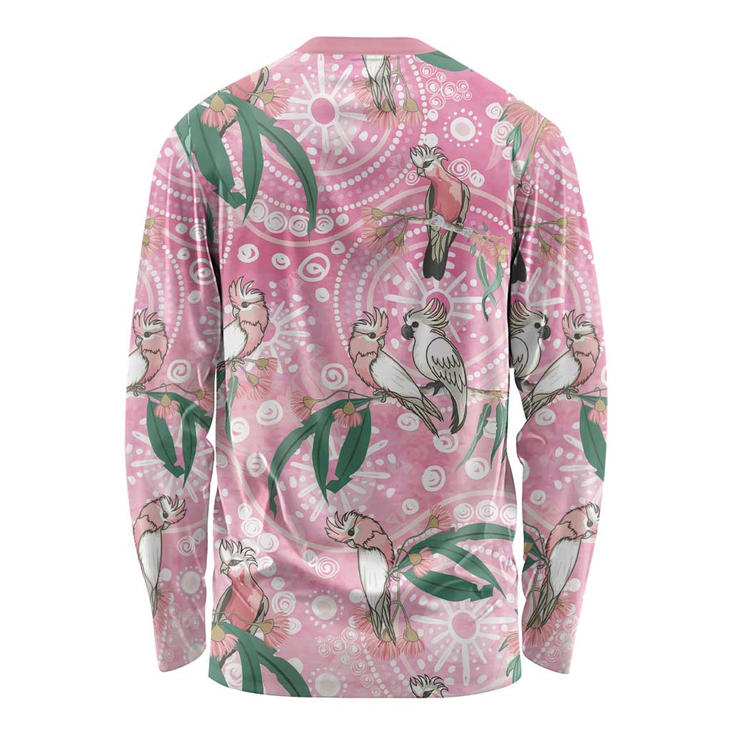 Australia Galah Aboriginal Long Sleeve Shirt Breast Cancer Awareness - Aussie Hoodie