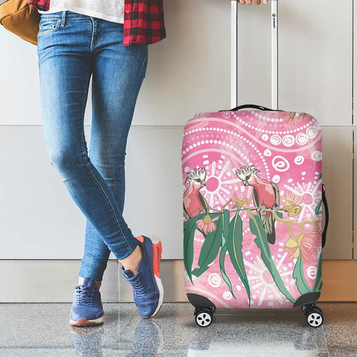 Australia Galah Aboriginal Luggage Cover Breast Cancer Awareness - Aussie Hoodie