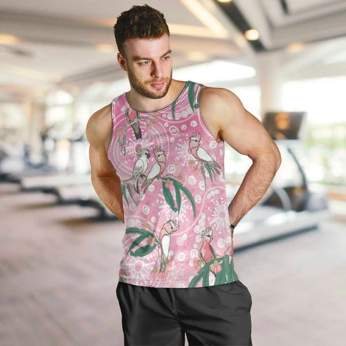 Australia Galah Aboriginal Men Tank Top Breast Cancer Awareness - Aussie Hoodie