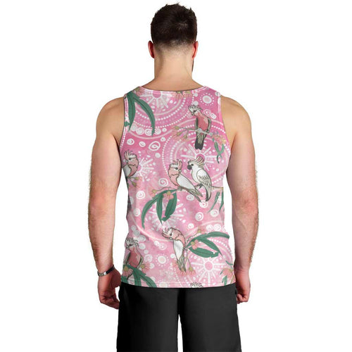 Australia Galah Aboriginal Men Tank Top Breast Cancer Awareness - Aussie Hoodie