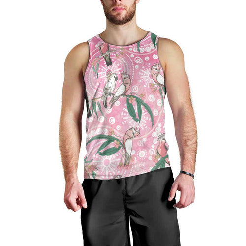 Australia Galah Aboriginal Men Tank Top Breast Cancer Awareness - Aussie Hoodie