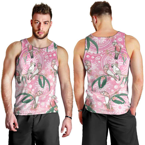 Australia Galah Aboriginal Men Tank Top Breast Cancer Awareness - Aussie Hoodie