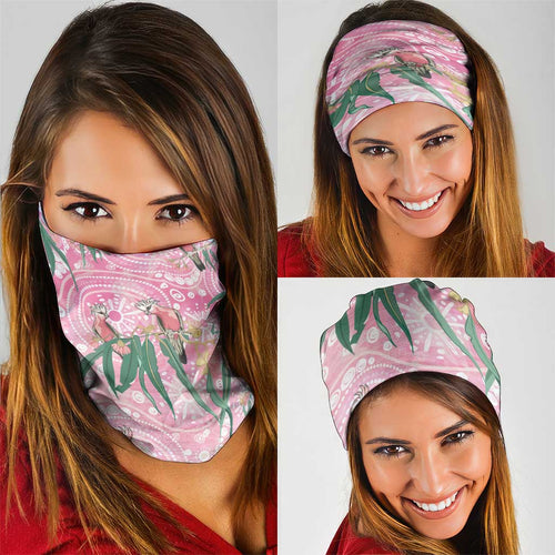 Australia Galah Aboriginal Neck Gaiter Breast Cancer Awareness - Aussie Hoodie