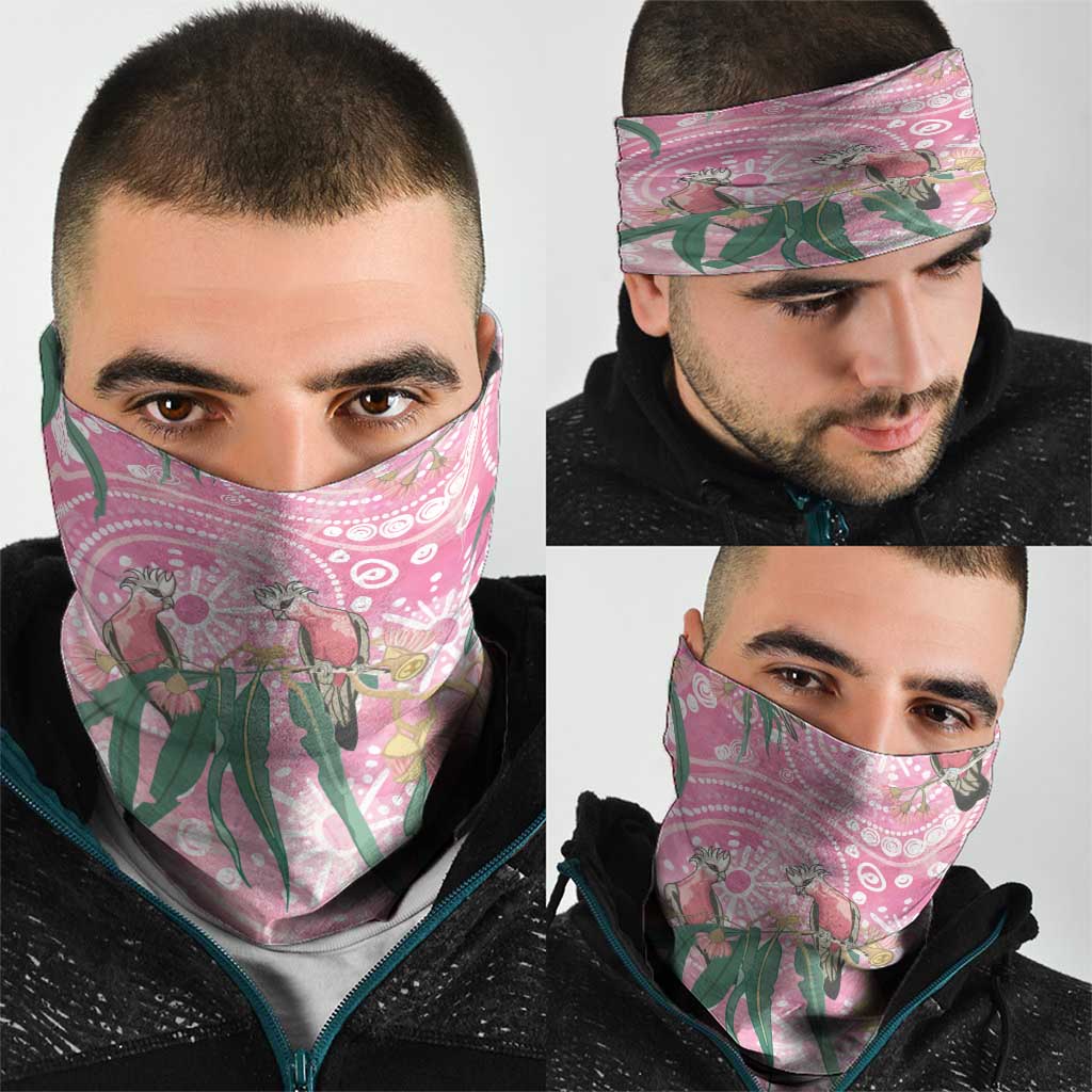 Australia Galah Aboriginal Neck Gaiter Breast Cancer Awareness - Aussie Hoodie