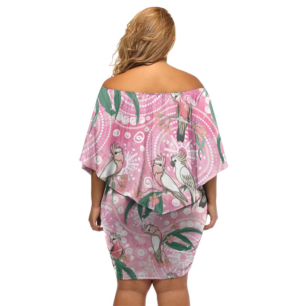 Australia Galah Aboriginal Off Shoulder Short Dress Breast Cancer Awareness - Aussie Hoodie