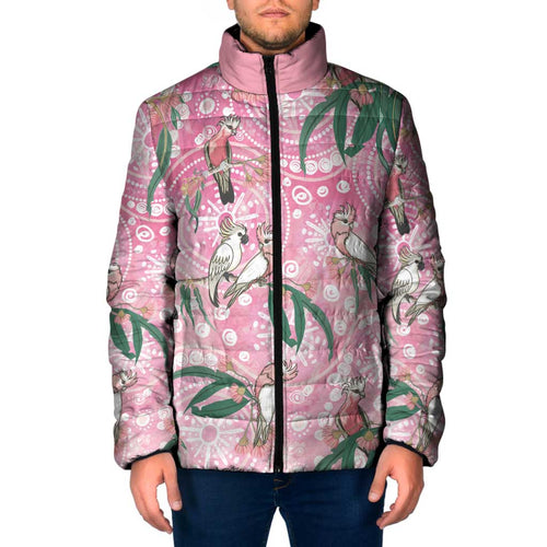 Australia Galah Aboriginal Padded Jacket Breast Cancer Awareness - Aussie Hoodie