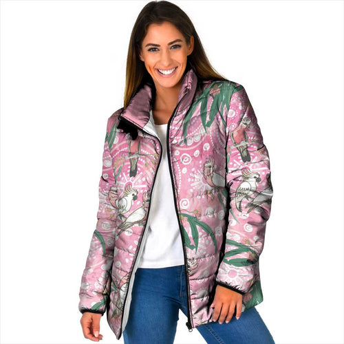 Australia Galah Aboriginal Padded Jacket Breast Cancer Awareness - Aussie Hoodie