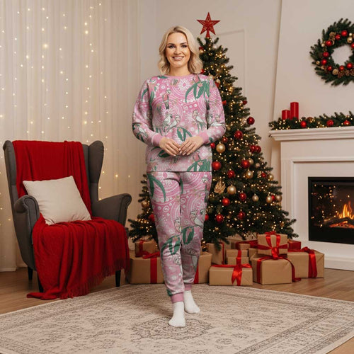 Australia Galah Aboriginal Christmas Pajama Set Breast Cancer Awareness - Aussie Hoodie