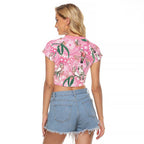 Australia Galah Aboriginal Raglan Cropped T Shirt Breast Cancer Awareness - Aussie Hoodie