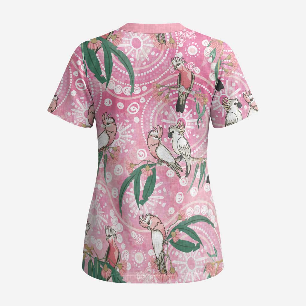 Australia Galah Aboriginal Scrub Top Breast Cancer Awareness - Aussie Hoodie