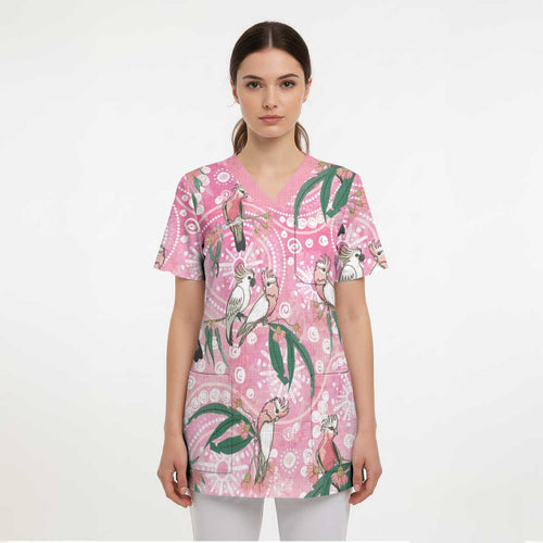 Australia Galah Aboriginal Scrub Top Breast Cancer Awareness - Aussie Hoodie