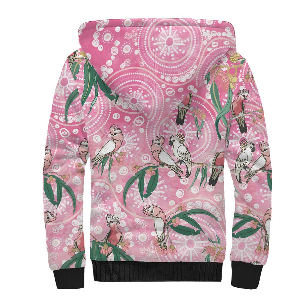 Australia Galah Aboriginal Sherpa Hoodie Breast Cancer Awareness - Aussie Hoodie