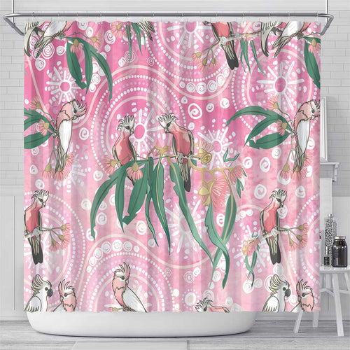 Australia Galah Aboriginal Shower Curtain Breast Cancer Awareness - Aussie Hoodie