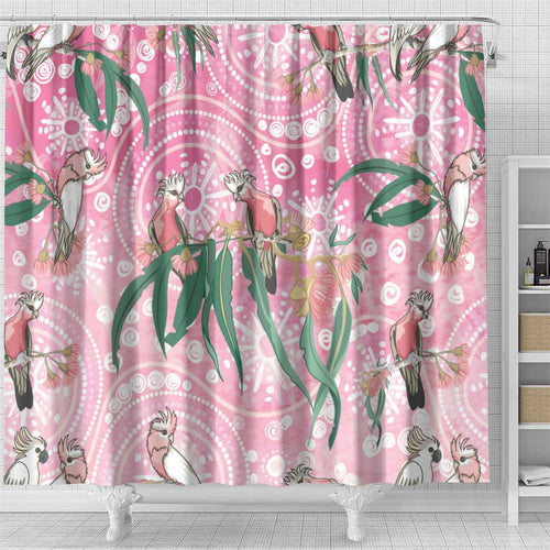 Australia Galah Aboriginal Shower Curtain Breast Cancer Awareness - Aussie Hoodie