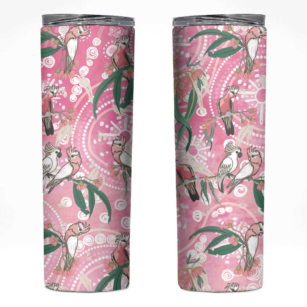 Australia Galah Aboriginal Skinny Tumbler Breast Cancer Awareness - Aussie Hoodie