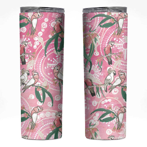 Australia Galah Aboriginal Skinny Tumbler Breast Cancer Awareness - Aussie Hoodie