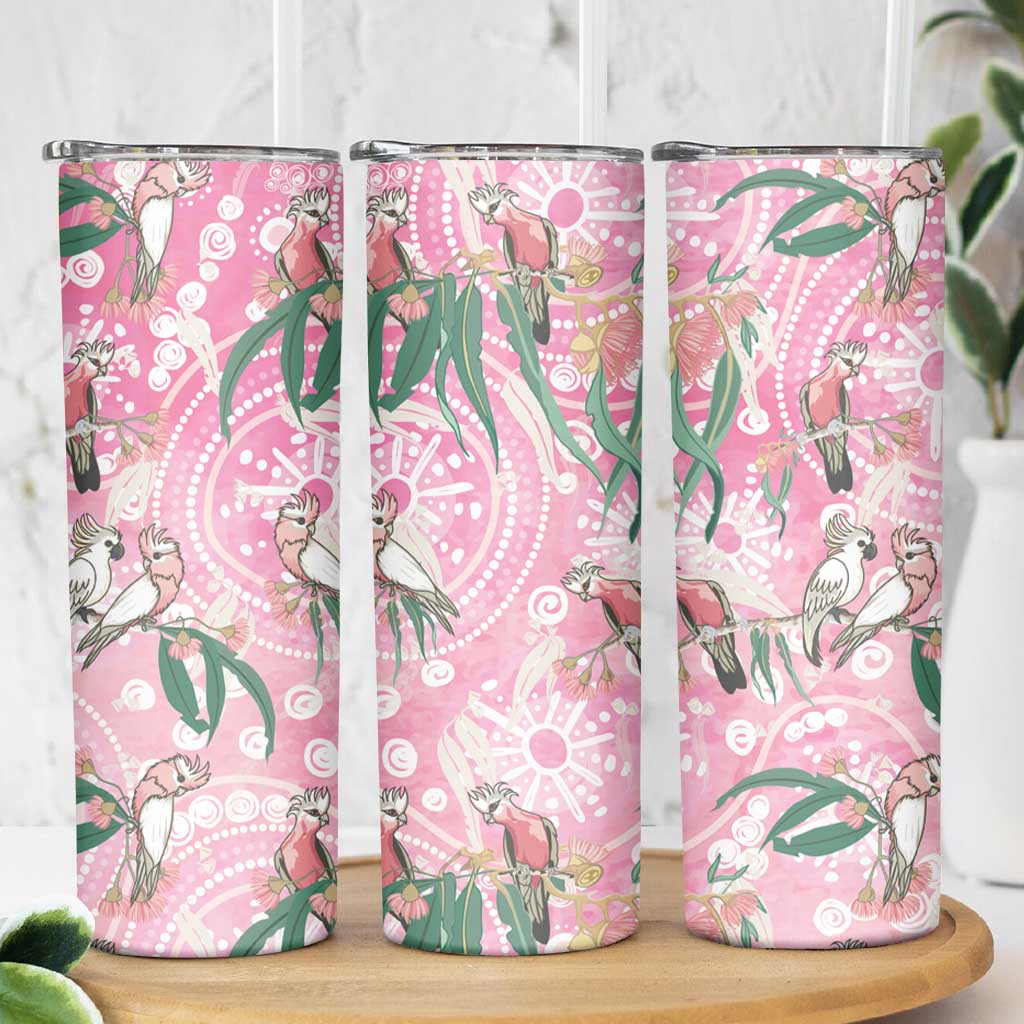 Australia Galah Aboriginal Skinny Tumbler Breast Cancer Awareness - Aussie Hoodie