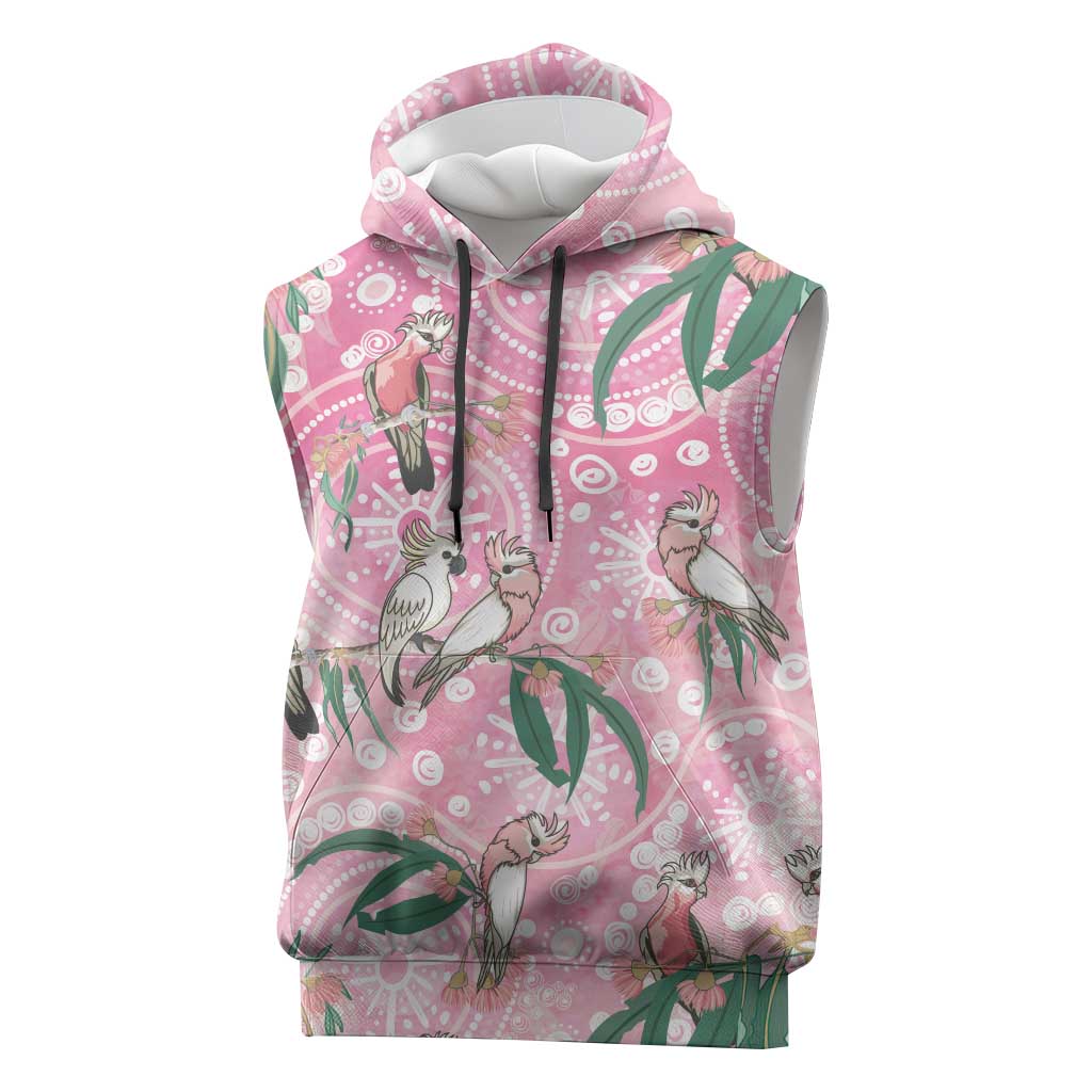 Australia Galah Aboriginal Sleeveless Hoodie Breast Cancer Awareness - Aussie Hoodie