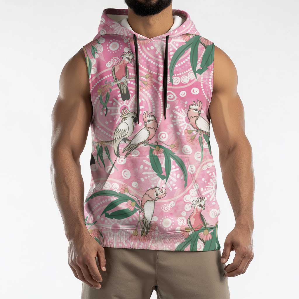 Australia Galah Aboriginal Sleeveless Hoodie Breast Cancer Awareness - Aussie Hoodie