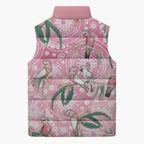 Australia Galah Aboriginal Sleeveless Puffer Jacket Breast Cancer Awareness - Aussie Hoodie