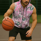Australia Galah Aboriginal Sleeveless Zip Hoodie Breast Cancer Awareness LT7