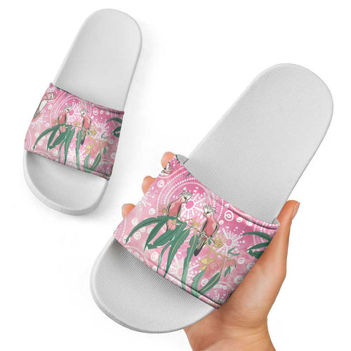 Australia Galah Aboriginal Slide Sandals Breast Cancer Awareness - Aussie Hoodie