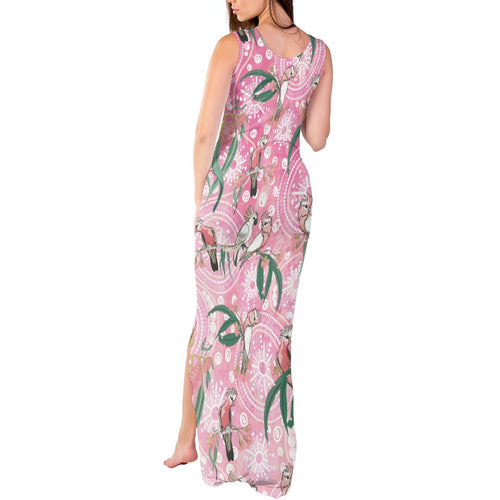 Australia Galah Aboriginal Tank Maxi Dress Breast Cancer Awareness - Aussie Hoodie