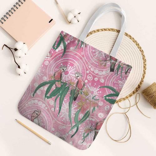 Australia Galah Aboriginal Tote Bag Breast Cancer Awareness - Aussie Hoodie