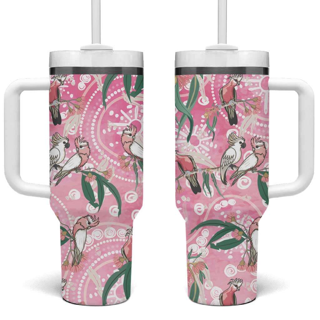 Australia Galah Aboriginal Tumbler With Handle Breast Cancer Awareness - Aussie Hoodie