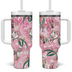 Australia Galah Aboriginal Tumbler With Handle Breast Cancer Awareness - Aussie Hoodie