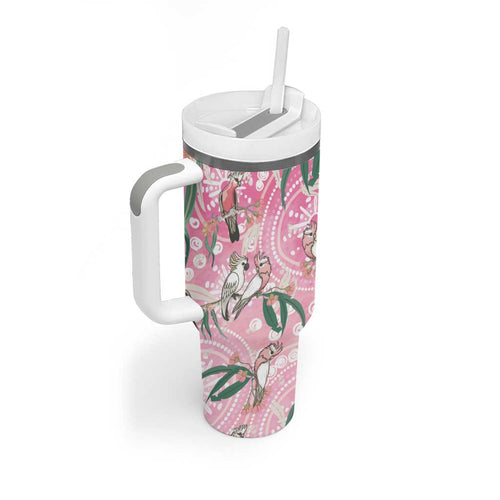 Australia Galah Aboriginal Tumbler With Handle Breast Cancer Awareness - Aussie Hoodie