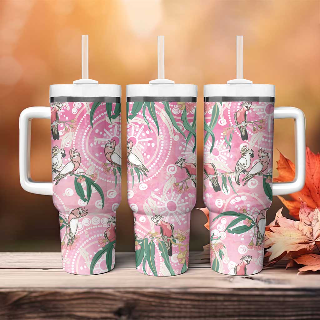 Australia Galah Aboriginal Tumbler With Handle Breast Cancer Awareness - Aussie Hoodie