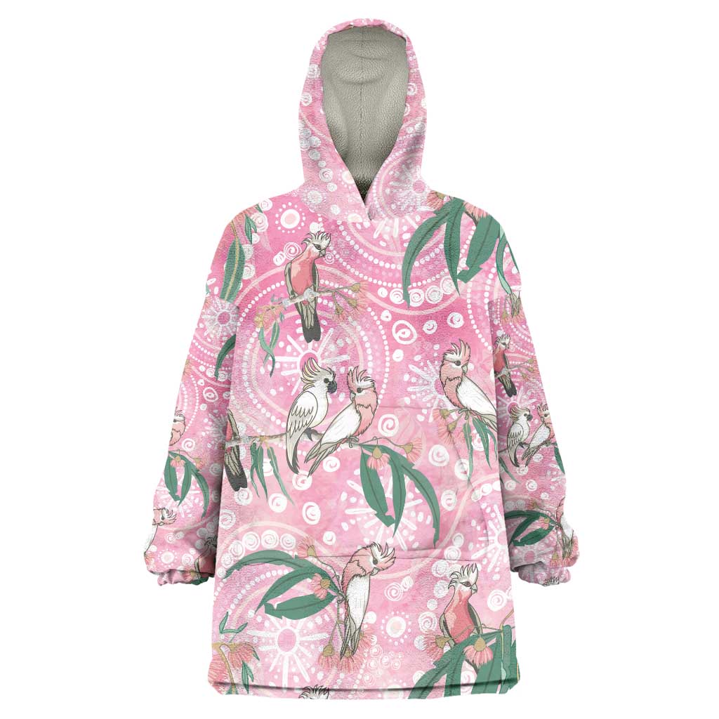 Australia Galah Aboriginal Wearable Blanket Hoodie Breast Cancer Awareness - Aussie Hoodie