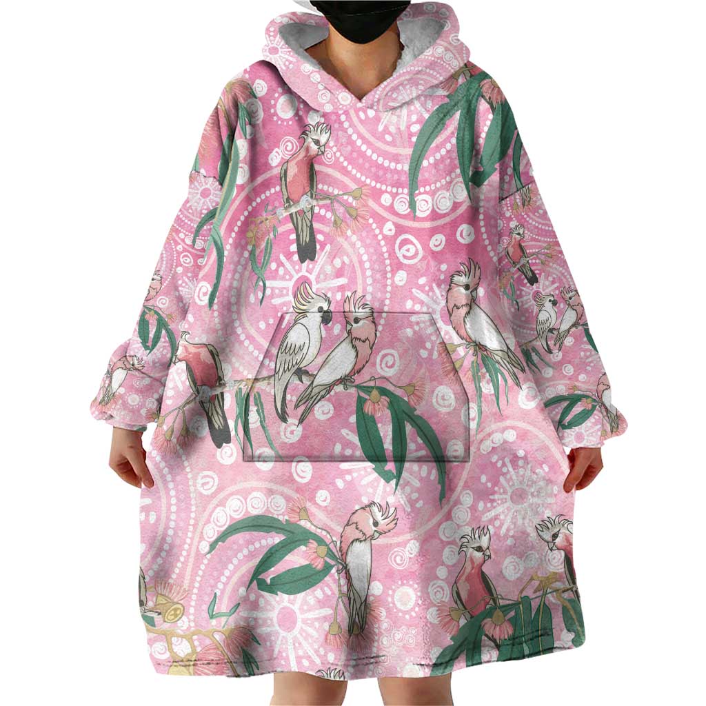 Australia Galah Aboriginal Wearable Blanket Hoodie Breast Cancer Awareness - Aussie Hoodie