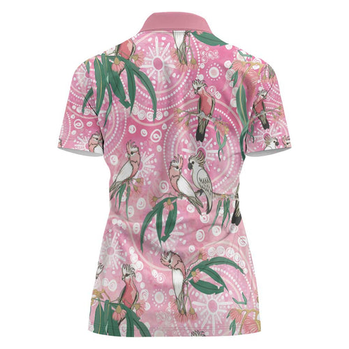 Australia Galah Aboriginal Women Polo Shirt Breast Cancer Awareness - Aussie Hoodie