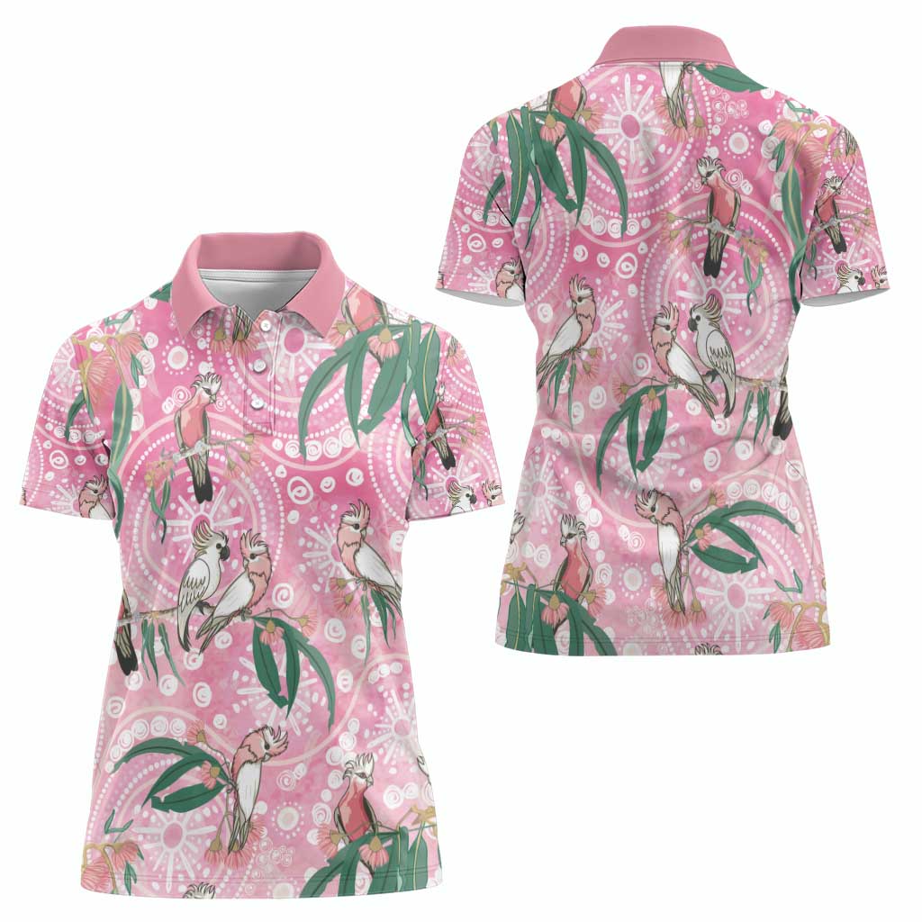 Australia Galah Aboriginal Women Polo Shirt Breast Cancer Awareness - Aussie Hoodie
