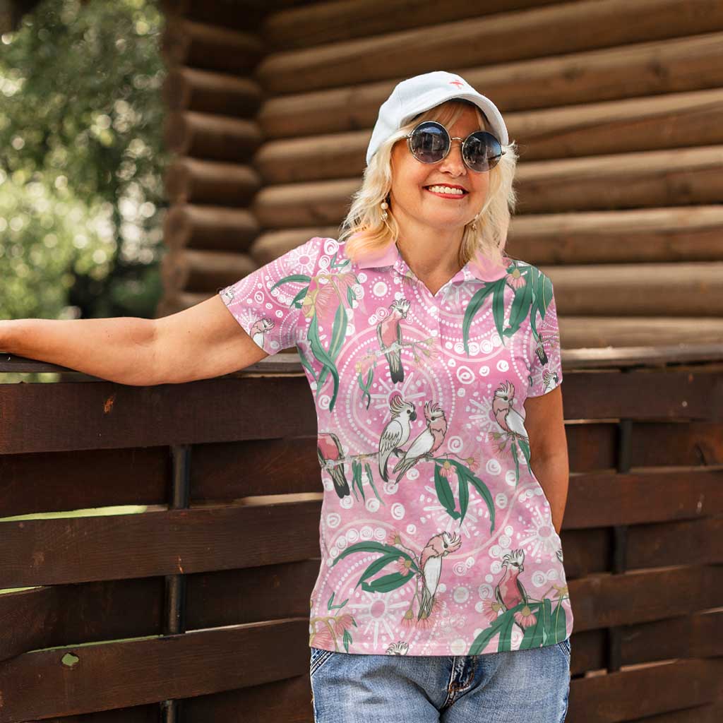 Australia Galah Aboriginal Women Polo Shirt Breast Cancer Awareness - Aussie Hoodie