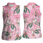 Australia Galah Aboriginal Women Sleeveless Polo Shirt Breast Cancer Awareness - Aussie Hoodie