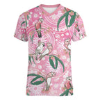 Australia Galah Aboriginal Women V-Neck T-Shirt Breast Cancer Awareness - Aussie Hoodie