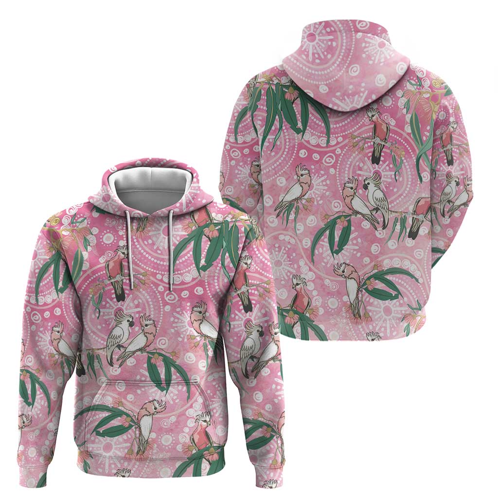 Australia Galah Aboriginal Zip Hoodie Breast Cancer Awareness - Aussie Hoodie