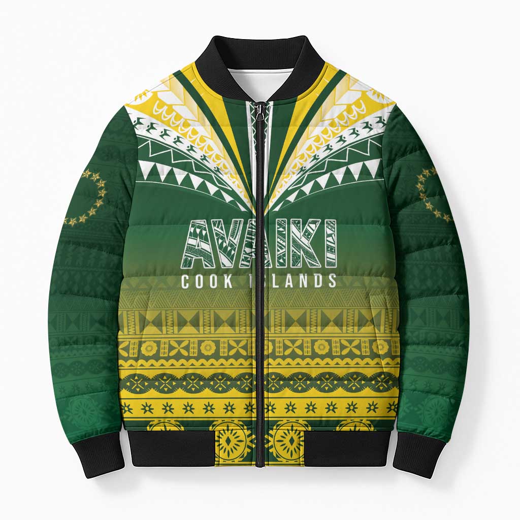 Cook Islands Rugby Custom Bomber Puffer Jacket Kuki Avaiki - Aussie Hoodie
