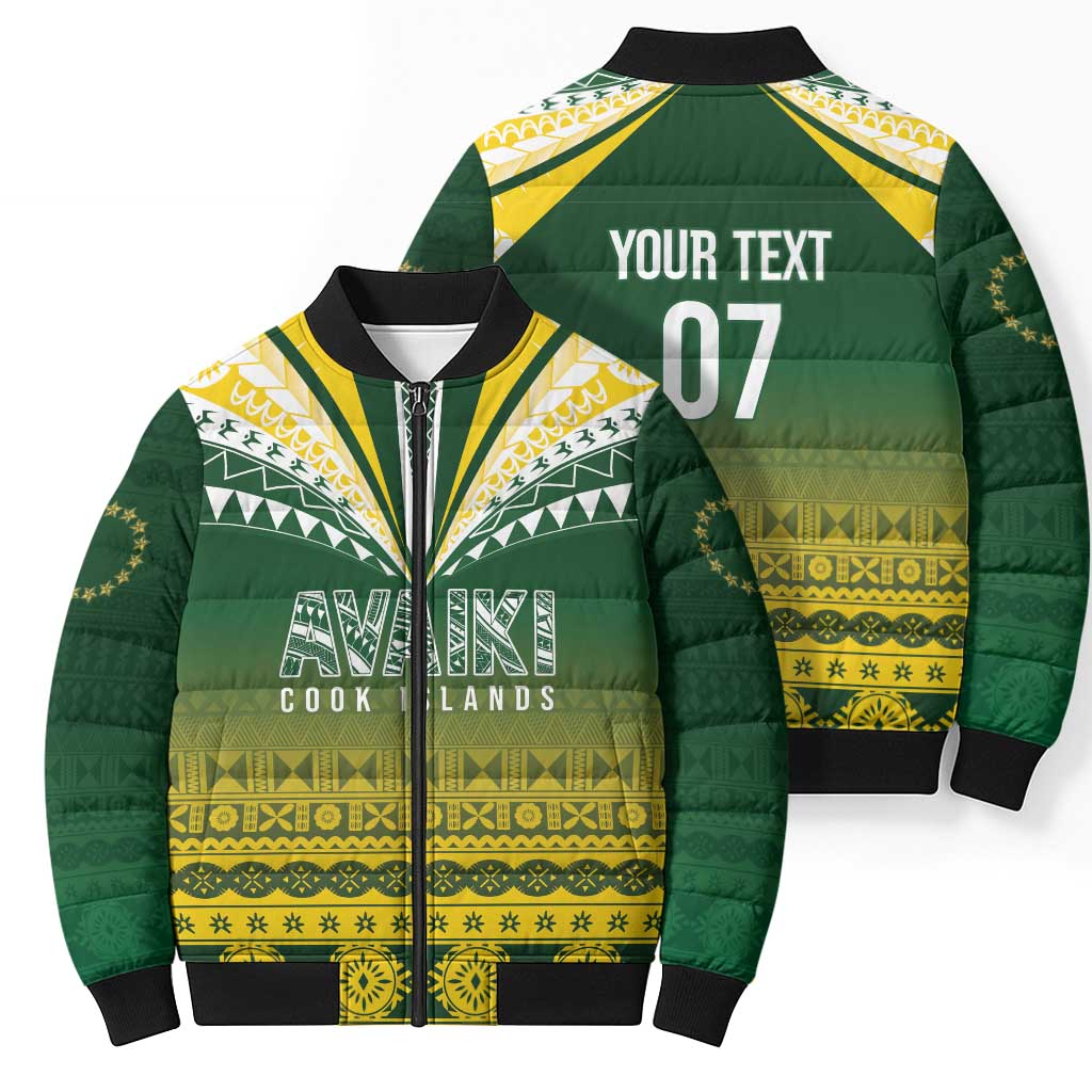 Cook Islands Rugby Custom Bomber Puffer Jacket Kuki Avaiki - Aussie Hoodie
