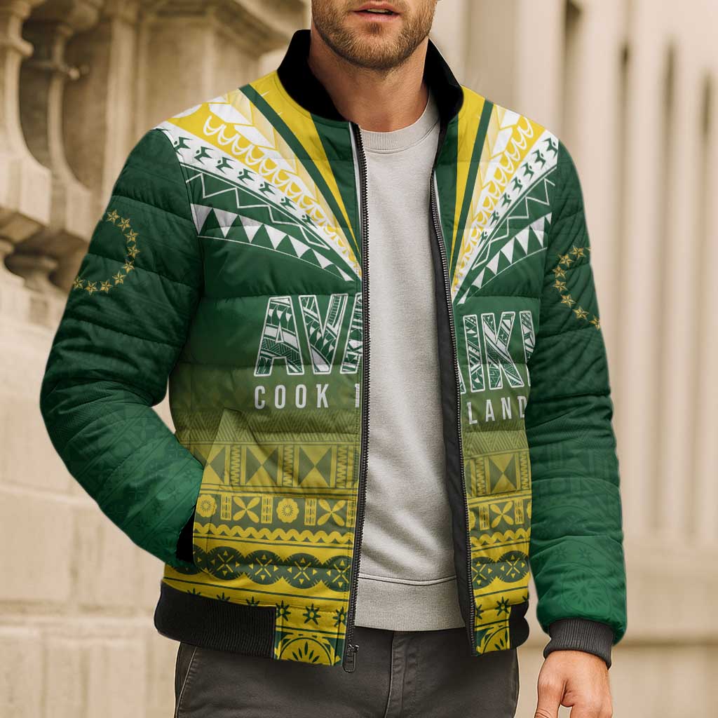 Cook Islands Rugby Custom Bomber Puffer Jacket Kuki Avaiki - Aussie Hoodie