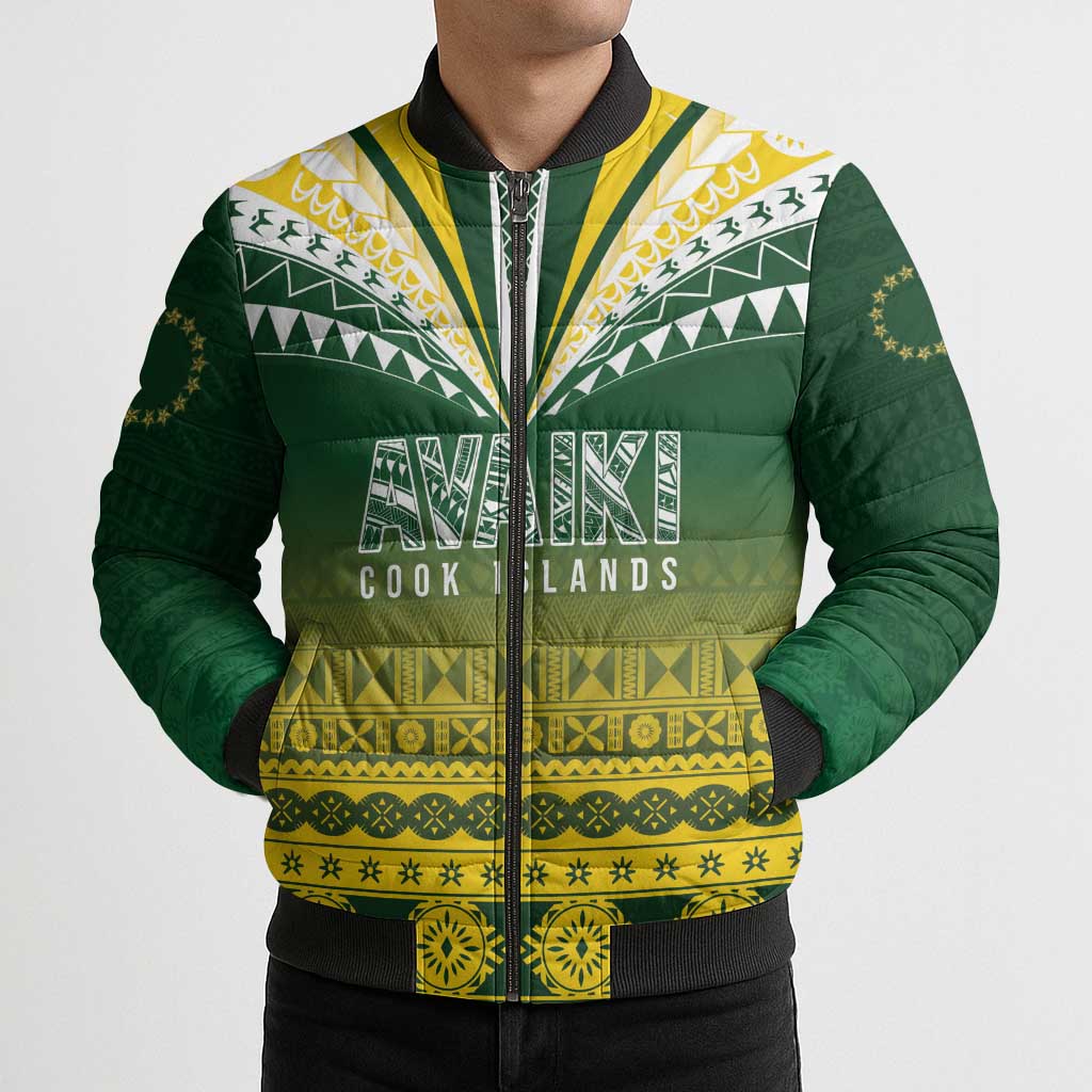 Cook Islands Rugby Custom Bomber Puffer Jacket Kuki Avaiki - Aussie Hoodie